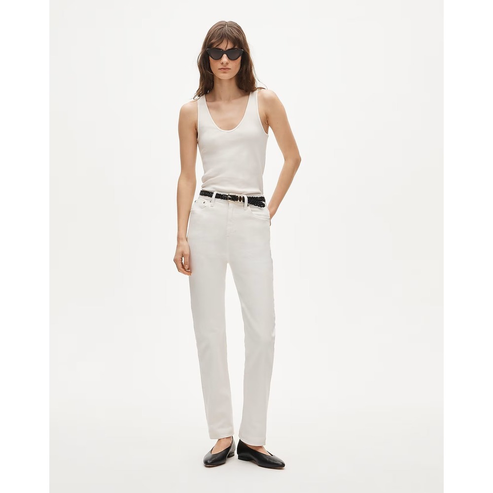 J. Crew Petite nipped straight jean in stretch White Denim Size 26P NWT